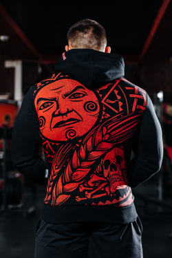 Black hoodie kangaroo "The sun is for us" with zipper