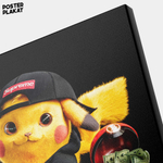 Картина Пикачу / Pikachu в Supreme, холст с печатью на подрамнике, интерьерная, Постер Плакат