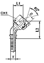 Фитинг DN 50 BSP (Г) 2 (45)  (штифтованная гайка) (o-ring)