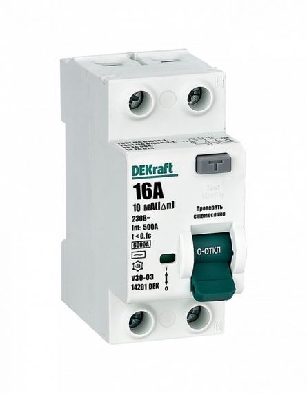УЗО DEKraft 2П 16А/30мА 00583