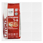 Цветная затирочная смесь на основе цемента "Litochrom 1-6" , белый 2кг