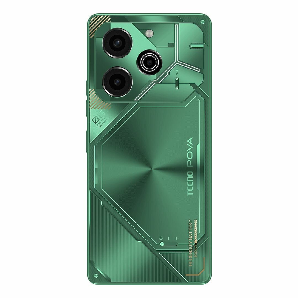Смартфон TECNO POVA 6 Pro, 5G, 12GB RAM, 256GB ROM, AMOLED, камера 108MP, NFC, Зеленый