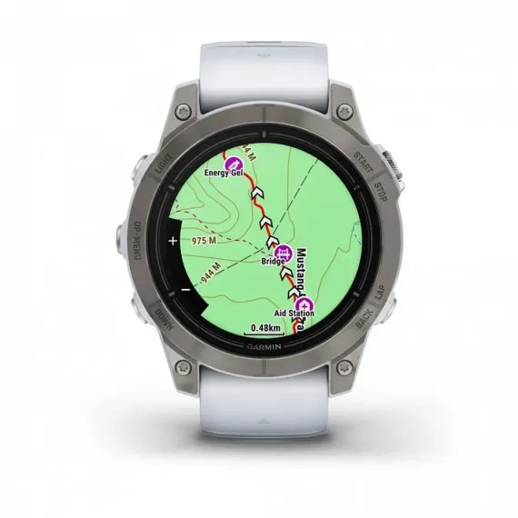 Garmin epix Pro (Gen 2) Sapphire Edition 47 мм, титановый, белый DLC, белый ремешок
