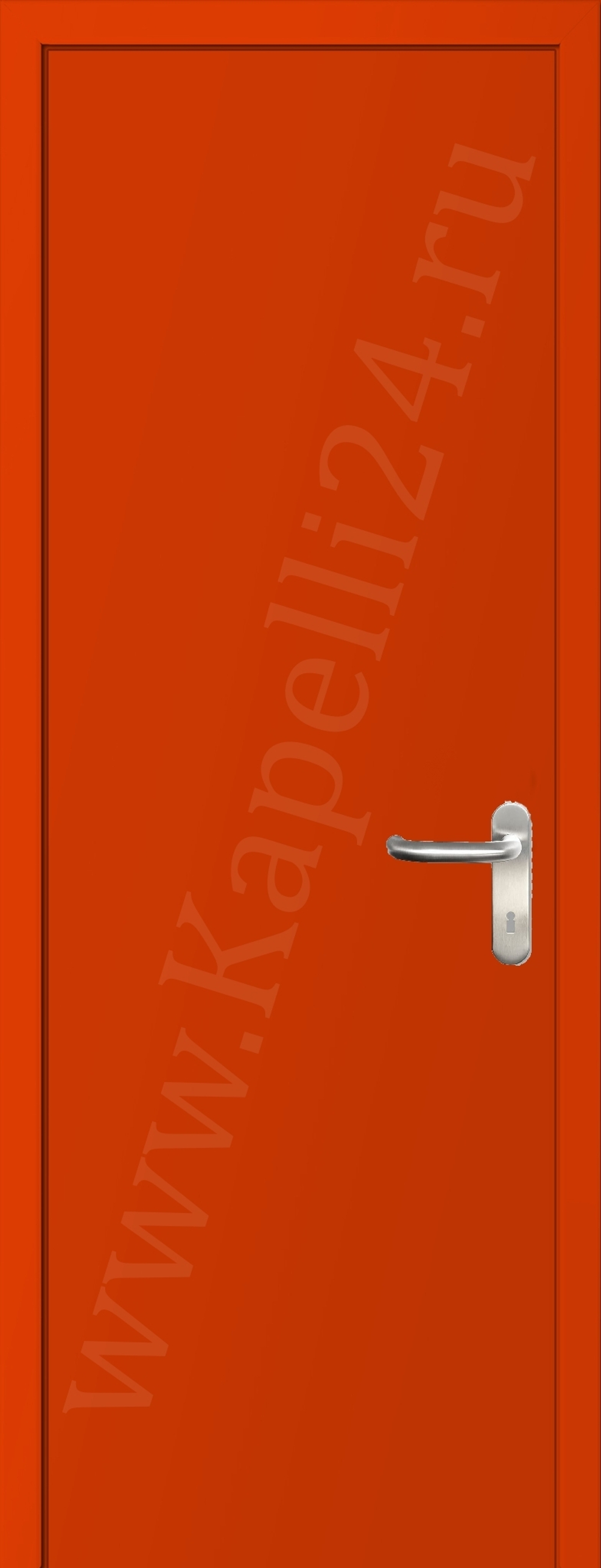 Дверь влагостойкая пластиковая KAPELLI multicolor ДГ RAL 2017 RAL Оранжевый + коробка