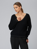 Женский джемпер с V вырезом черный