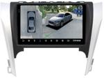 Магнитола для Toyota Camry 50 2011-2014 (рамка серебристо-черная 9) - Teyes CC3-2K-360 на Android 10, Быстрая, 2K QLED, CarPlay, 4G SIM-слот, 4 камеры в комплекте