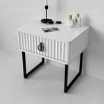 Тумба прикроватная на ножках ROYAL 5101 эко (Белый-Черный-р.черная)