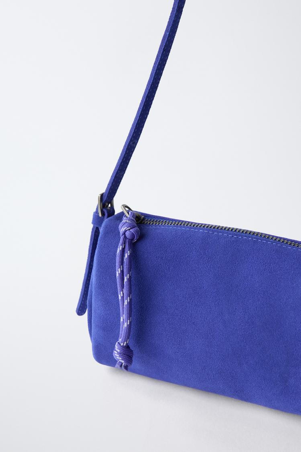 ZARA КОЖАНАЯ СУМКА ЧЕРЕЗ ПЛЕЧО, СИНИЙ