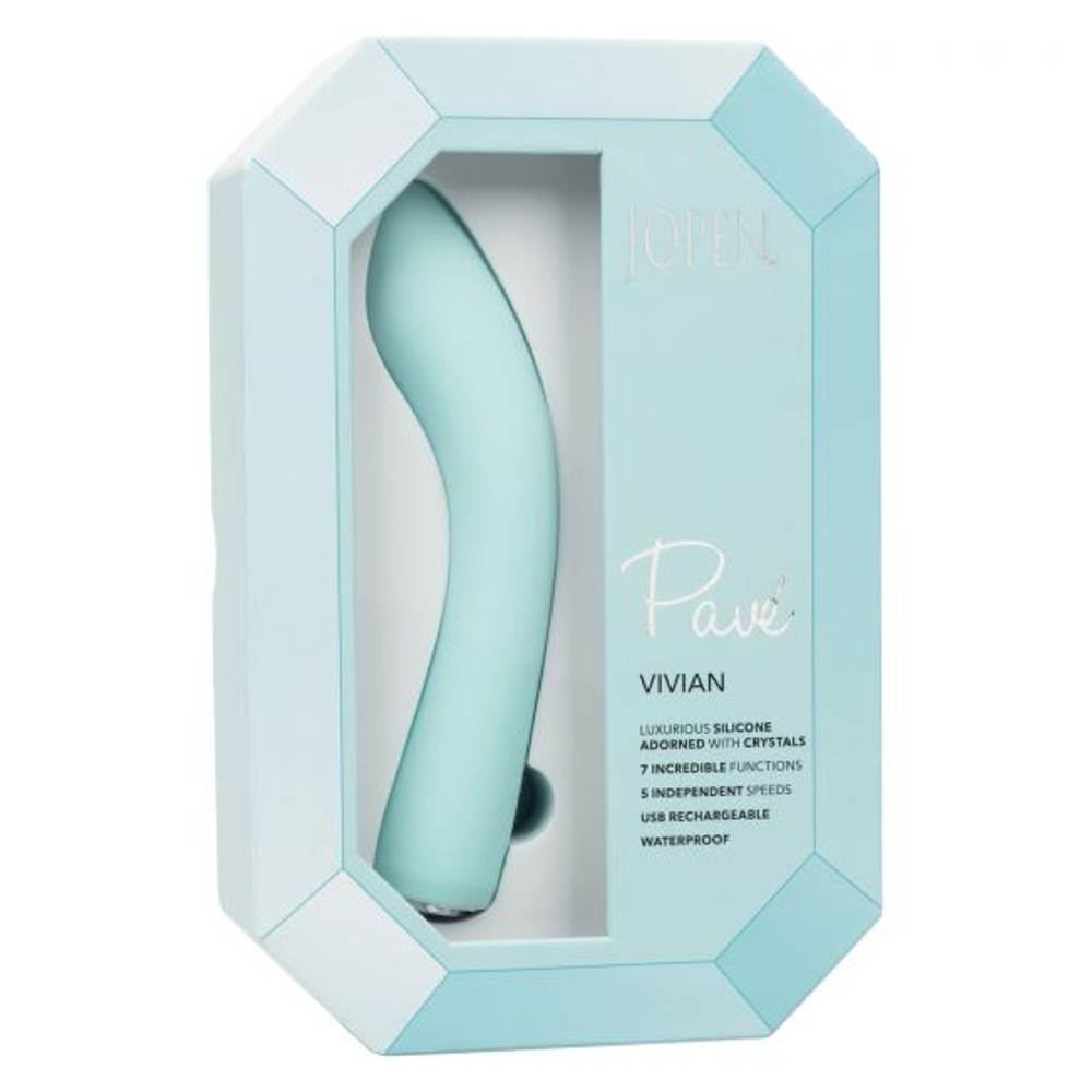 Нежно-голубой вибратор для g-стимуляции Pave Vivian - 17,75 см. (Цвет: нежно-голубой)