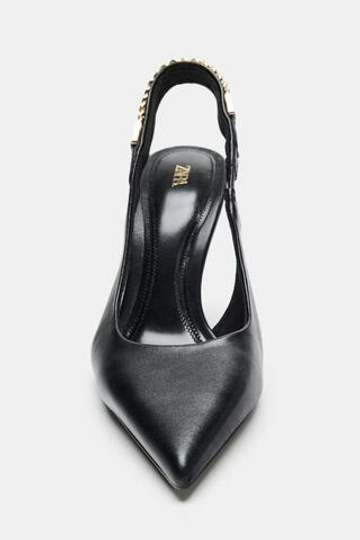 ZARA ТУФЛИ С ЦЕПОЧКОЙ, ЧЕРНЫЙ