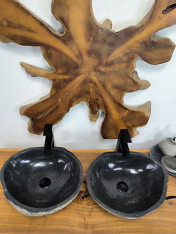Раковина из речного камня ПАРА! RS-66436 45х37х15 из натурального камня