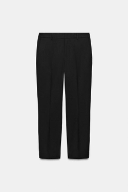 ZARA УКОРОЧЕННЫЕ БРЮКИ С НИЗКОЙ ПОСАДКОЙ, ЧЕРНЫЙ