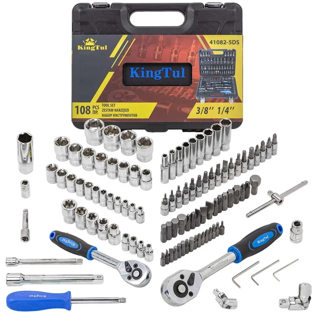 Набор инструментов 108 пр. 1/4''3/8''(6гр.)(4-22мм) KINGTUL KT-41082-5DS-м