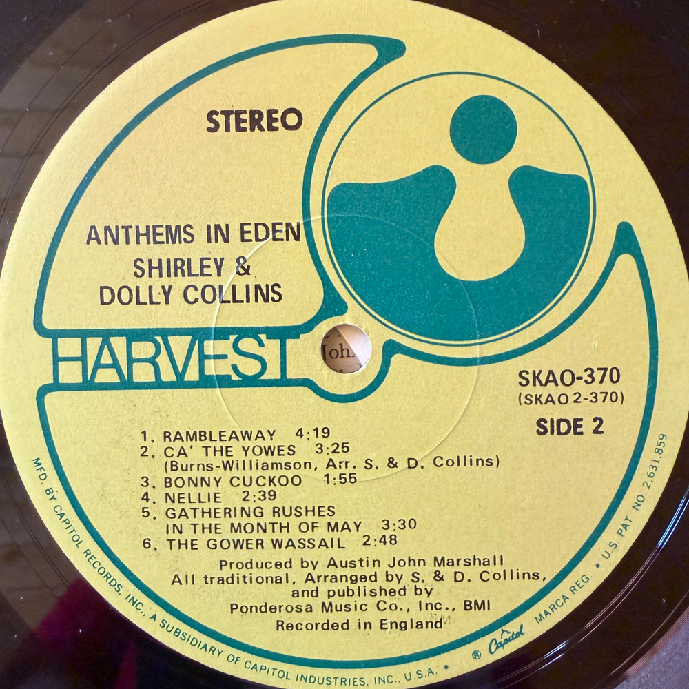 Shirley Collins & Dolly Collins ‎– Anthems In Eden (США 1969г.)