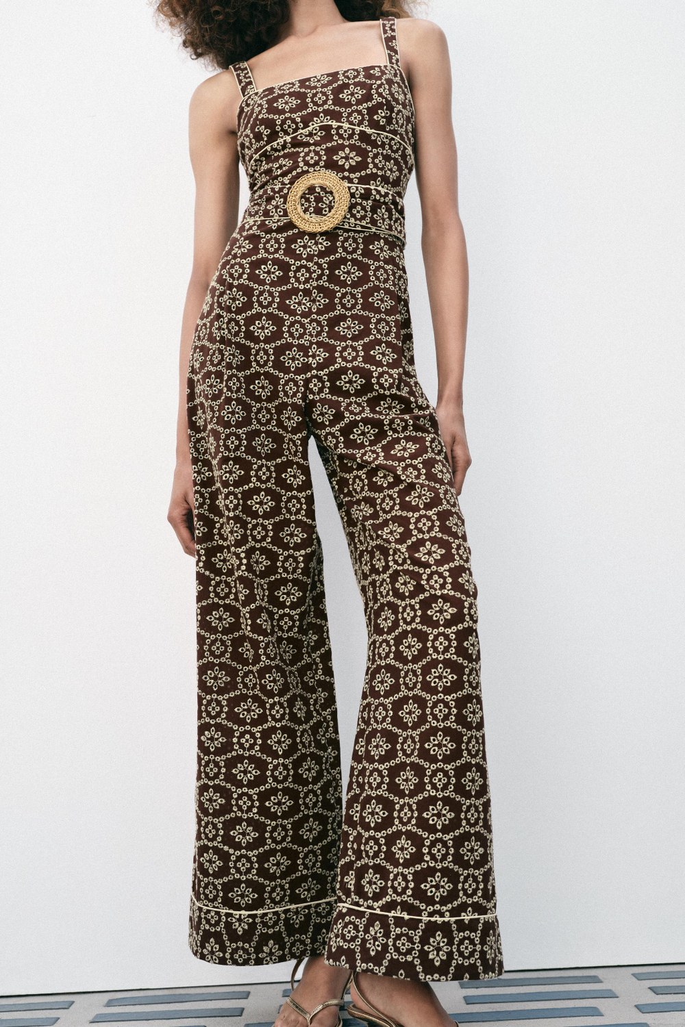 КОМБИНЕЗОН С ПЕРФОРАЦИЕЙ И ПОЯСОМ — ZARA