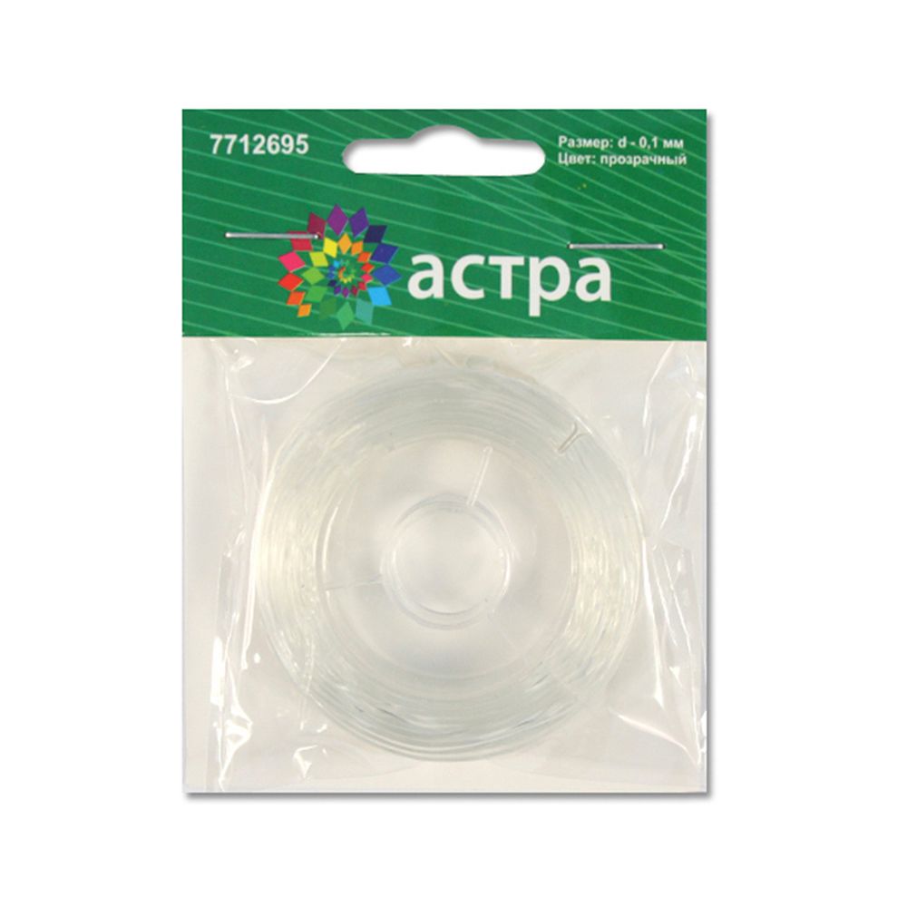 Нитки силиконовые, 1,0 мм, 10 м/упак Astra&Craft (прозрачный), 10 катушек
