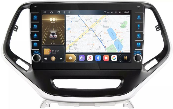 Магнитола для Jeep Cherokee 2014+ - Kuberg EW-1253 (кнопки и крутилки), Android 12, Быстрая, CarPlay, 4G SIM-слот