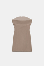 МИНИ-ПЛАТЬЕ БЕЗ БРЕТЕЛЕЙ С ЗАВЯЗКАМИ — ZARA