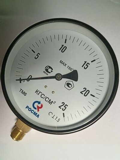 Манометр ТМ-610Р.00 радиальный Дк150мм 0-25 кгс/см2 кл.1,5 М20х1,5 Росма
