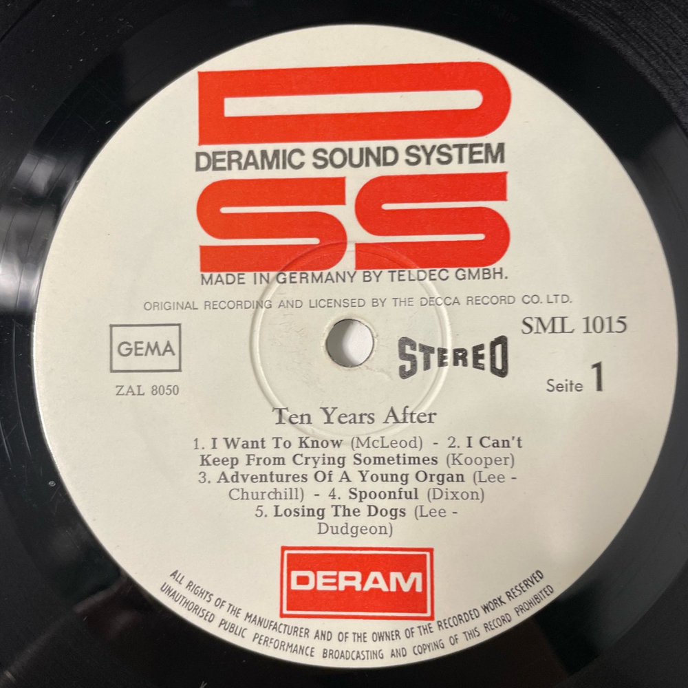 Винтажная виниловая пластинка LP Ten Years After Ten Years After (Германия 1967)