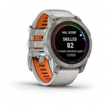 Умные часы Garmin FENIX 7 PRO Sapphire Solar 47 мм титановый серый с серо-оранжевым ремешком