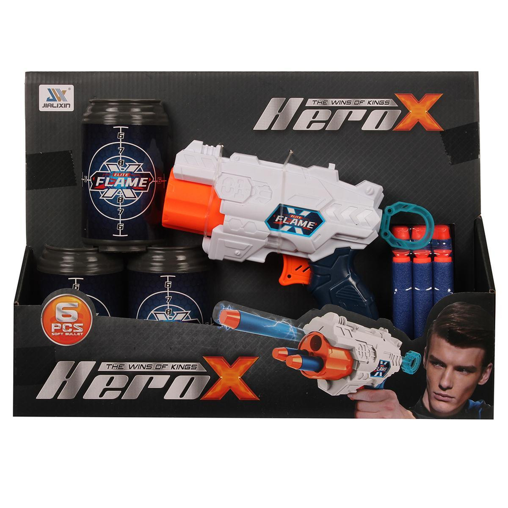 Пистолет с мягк.пулями 30см, коробка JLX7214