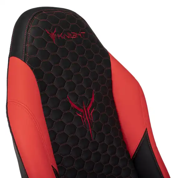 Кресло игровое Knight Neon черный/красный соты экокожа с подголов. крестов. металл