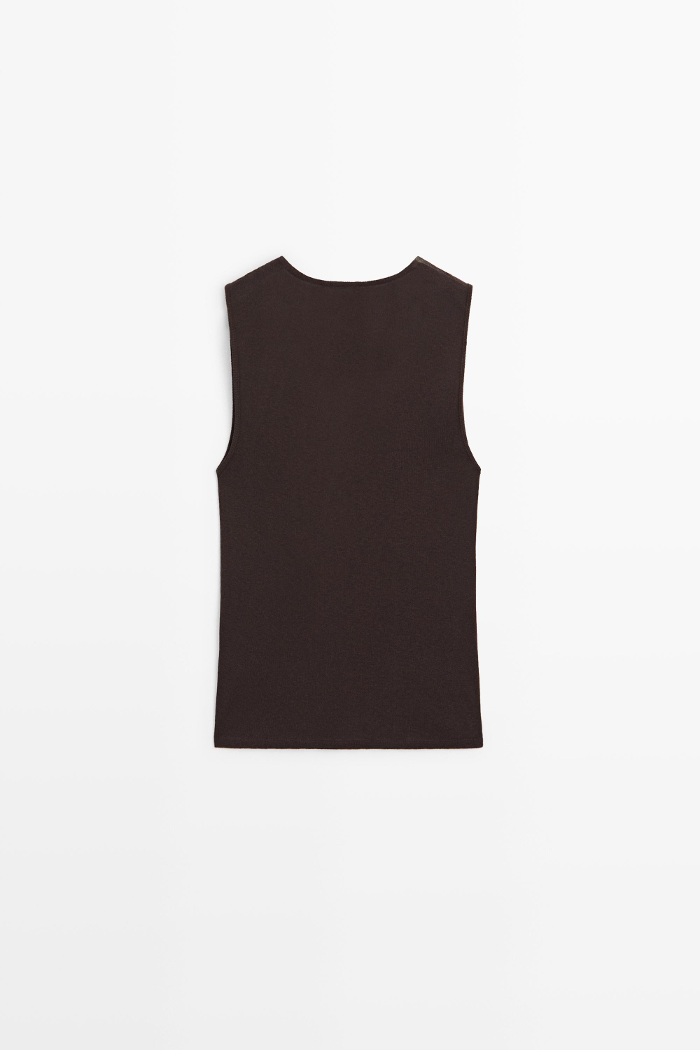 Massimo Dutti Топ в бельевом стиле из смесового хлопка, коричневый