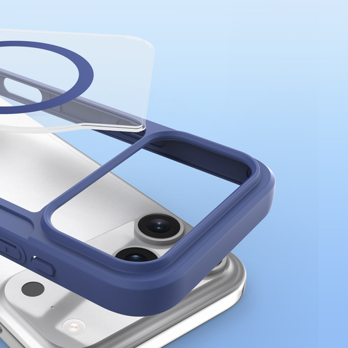 Чехол книжка синего цвета с MagSafe от Dux Ducis для смартфона iPhone 17 Pro Max, серия Skin X Pro Series Case