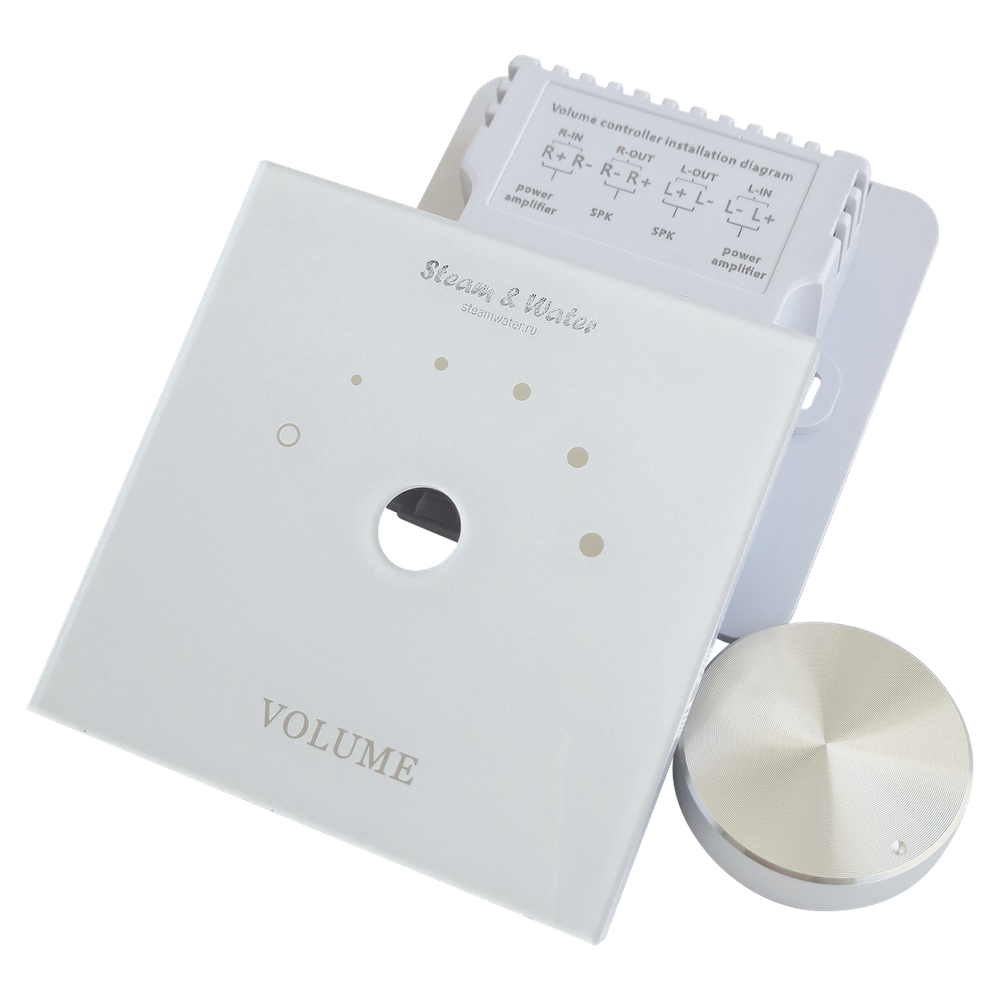 Настенный регулятор громкости звука настенный Steam&water SOUND CONTROL White 50 (Цвет черный, 5 уровней громкости, 4-8 Ом, 30W)