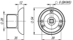 Ручка поворотная BKW6.R.LD54 (BKW6) CP-8 хром