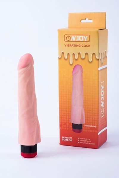 Реалистичный вибратор из кибер-кожи Onjoy Vibrating Cock Benedict (Цвет: телесный)