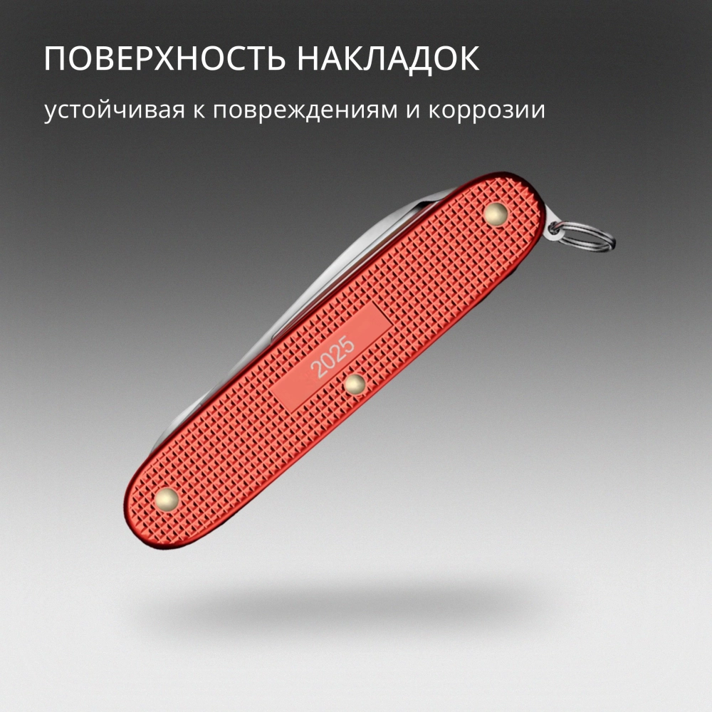 Нож перочинный Victorinox Pioneer X Alox LE 2025 Stone Red , 93 мм, 9 функций, красный, подарочная к