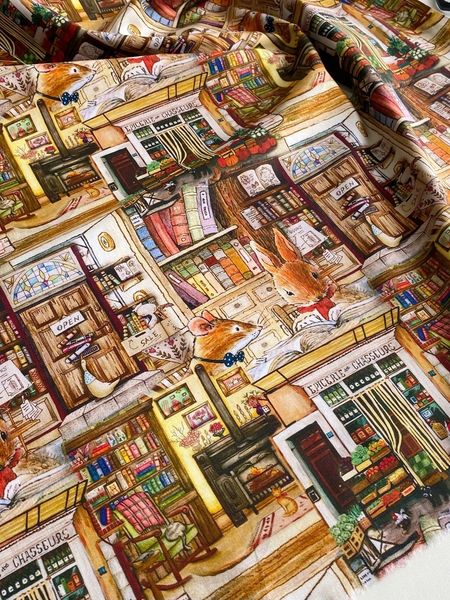 КНИЖНАЯ ИСТОРИЯ, КРОЛИК , отрез 50 см, 100% хлопок 5
