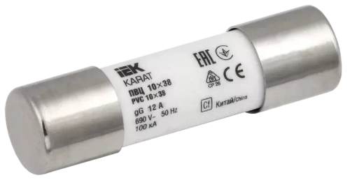 Вставка плавкая цилиндрическая ПВЦ 10х38 12А KARAT IEK MFL10-012