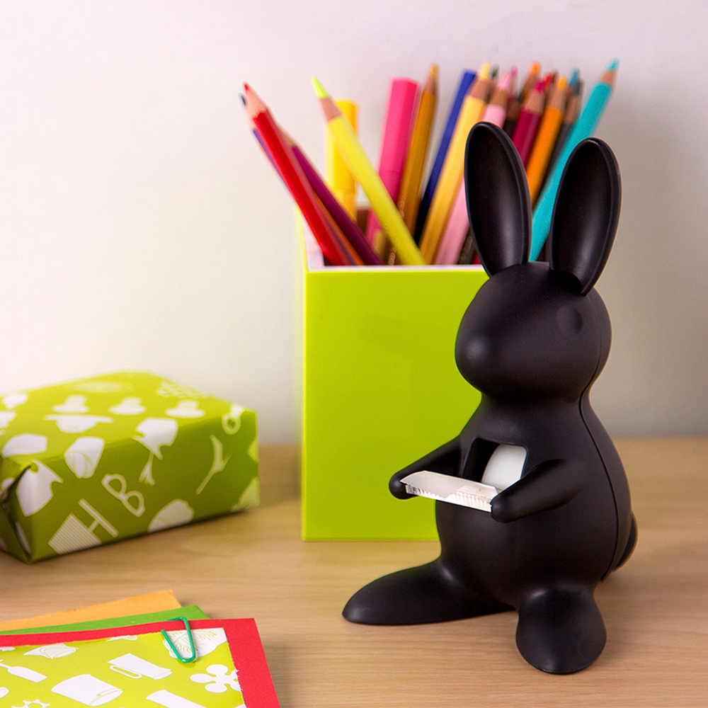Диспенсер для скотча Qualy Bunny черный