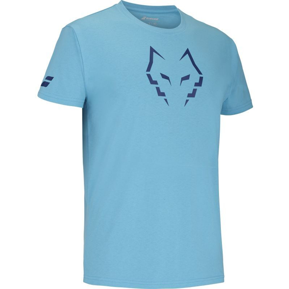 Мужская теннисная футболка Babolat Cotton Lebron - небесный