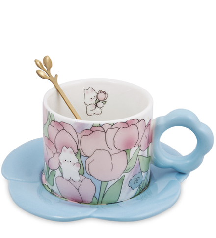 GAEM Art MUG-422/2 Чайная пара «Зайчонок в тюльпанах»