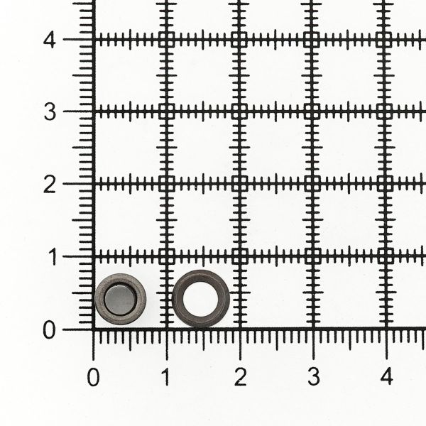 Люверсы металл ⌀3.7 мм (внутр.), h=4.56 мм, внешн. ⌀7.0 мм, №1.7, сталь, чер.никель, 100 шт, New Star