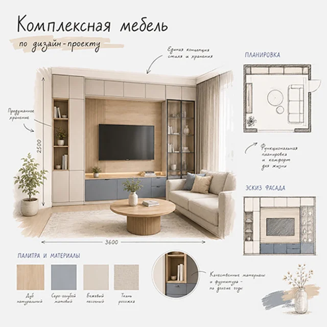 Комплексная мебель по дизайн-проекту
