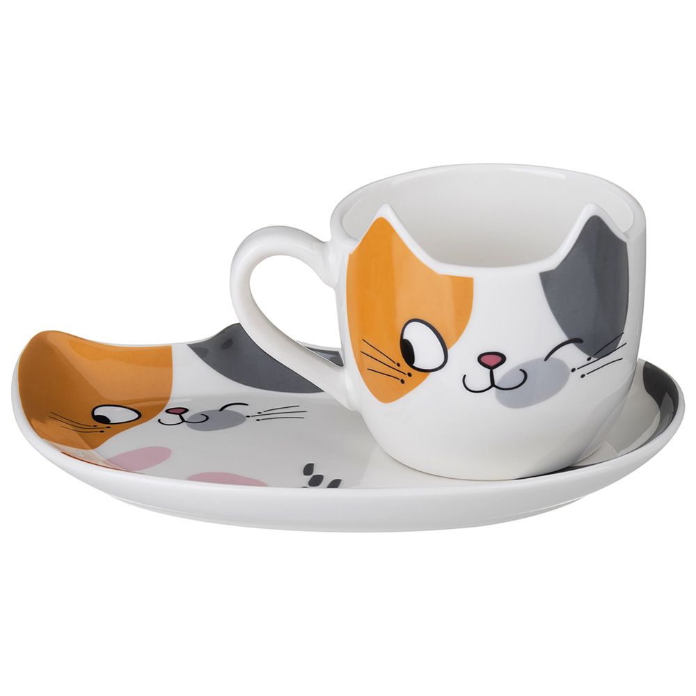 НАБОР ДЛЯ ЗАВТРАКА LEFARD "CAT", 2 ПР.: КРУЖКА 190 МЛ, ТАРЕЛКА 18*12 СМ
