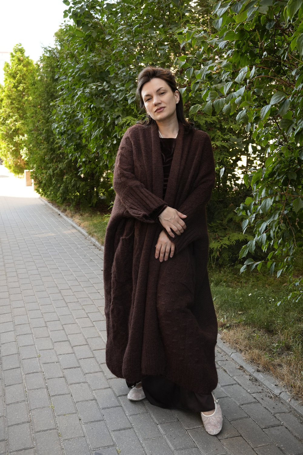 Кардиган длинный шоколад