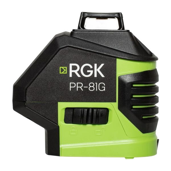 Комплект: лазерный уровень RGK PR-81G с зеленым лучом + штанга-упор, RGK