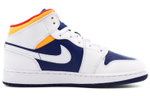 Jordan 1 Mid White Laser Orange Deep Royal Blue GS