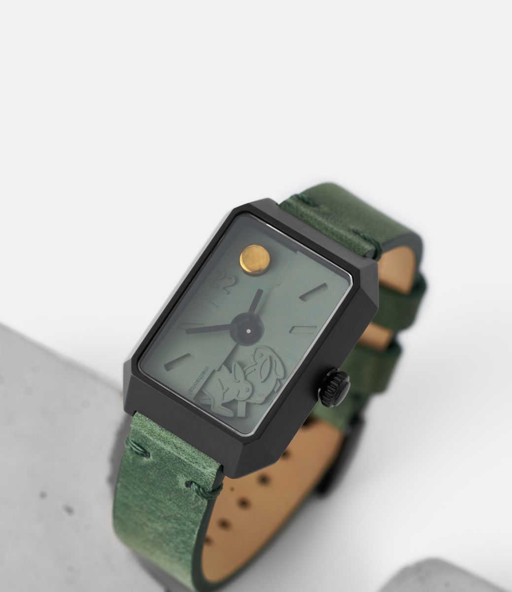 22 Studio Limited Rabbit Edition Moss Green Woman — женские часы с циферблатом из бетона