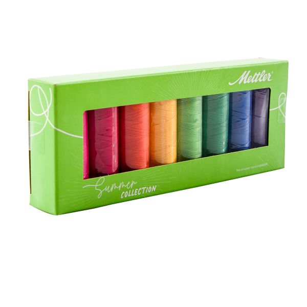 Нитки швейные (набор) Silk Finish Оттенки Лета в подарочной упаковке, 8 катушек, 1 упак
