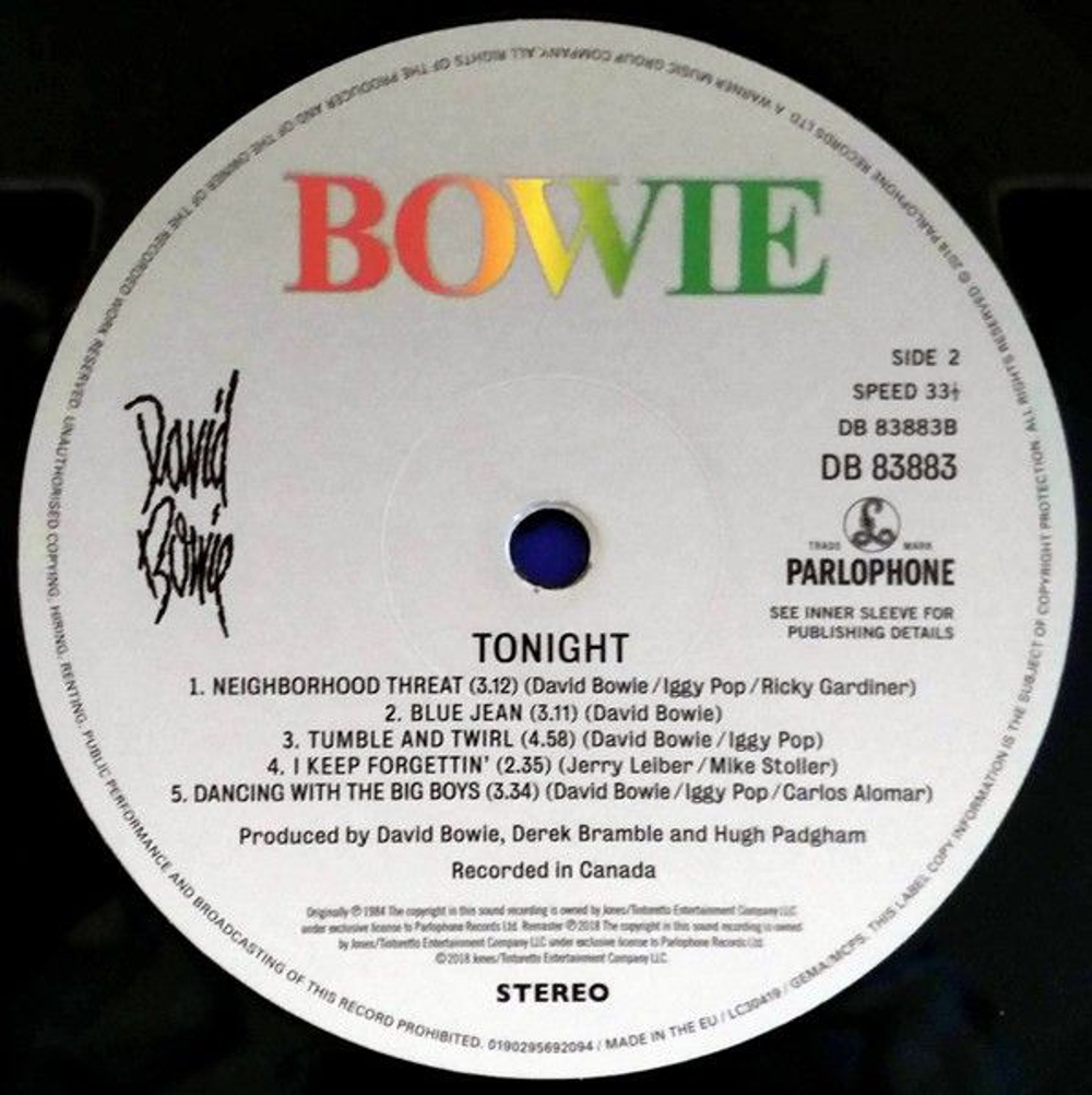 David Bowie — Tonight (LP)