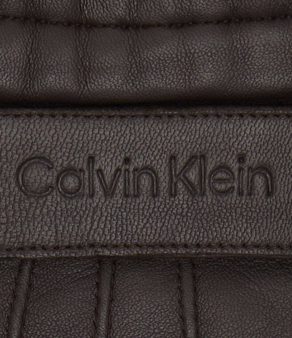 Кожаные перчатки Calvin Klein - графитовый(K50K507425)