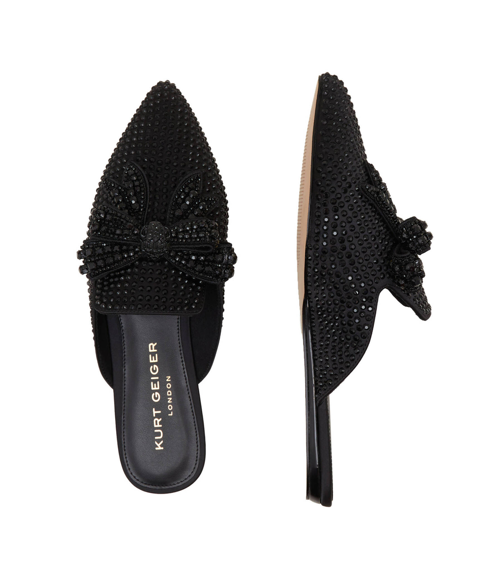 Шлепанцы сатиновые 225-OLIVE Kurt Geiger - черный(624300759)
