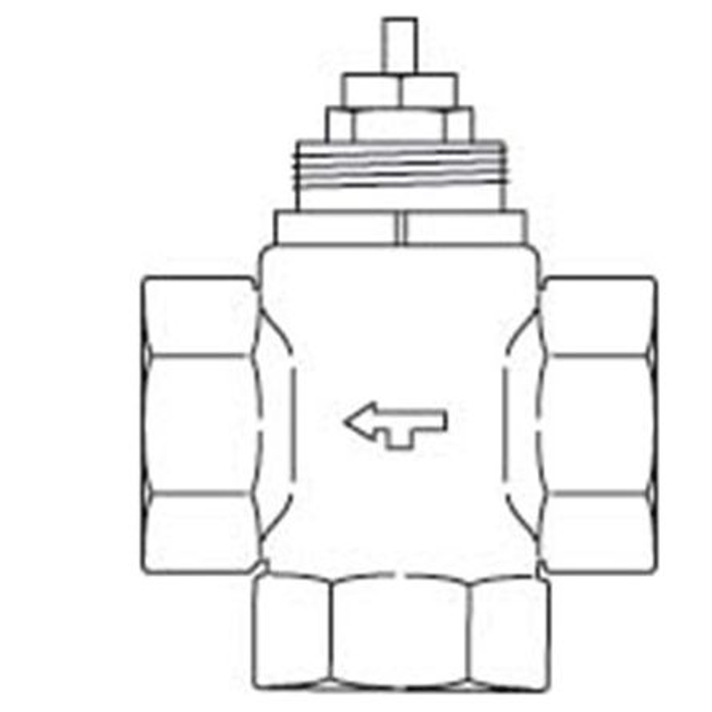 Клапан Johnson Control VG4800GC регулирующий, латунный, 3-х ходовой, муфтовый, TRV20, Ду20 (3/4"), 10005